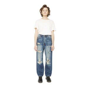 Free People x SANDRINE ROSE Women's Wide‎ Fit Distressed Paper Jeans Size 28